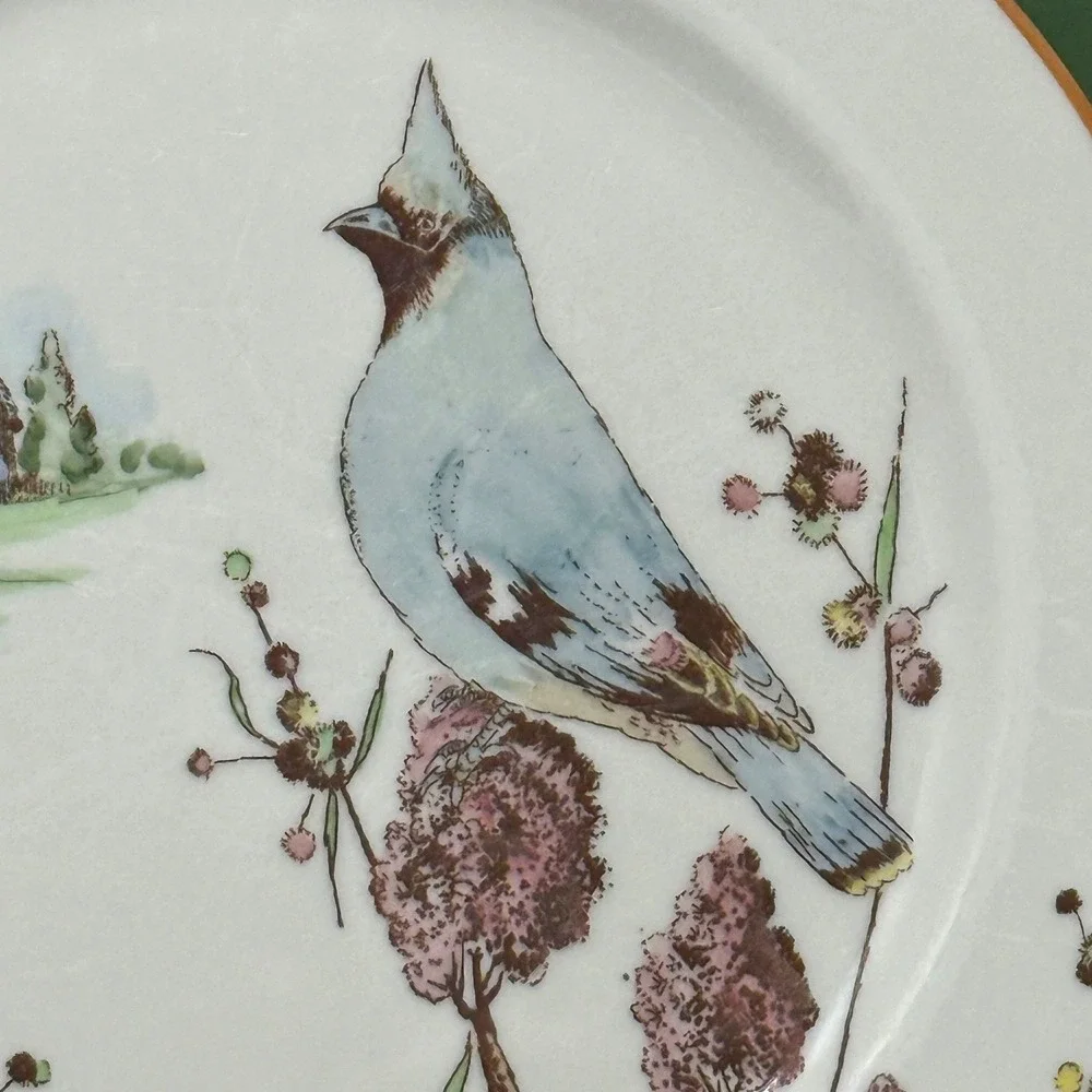 Vintage Syracuse Nature Study Cedar Waxwing Dinner Plate Homestead Virginia READ